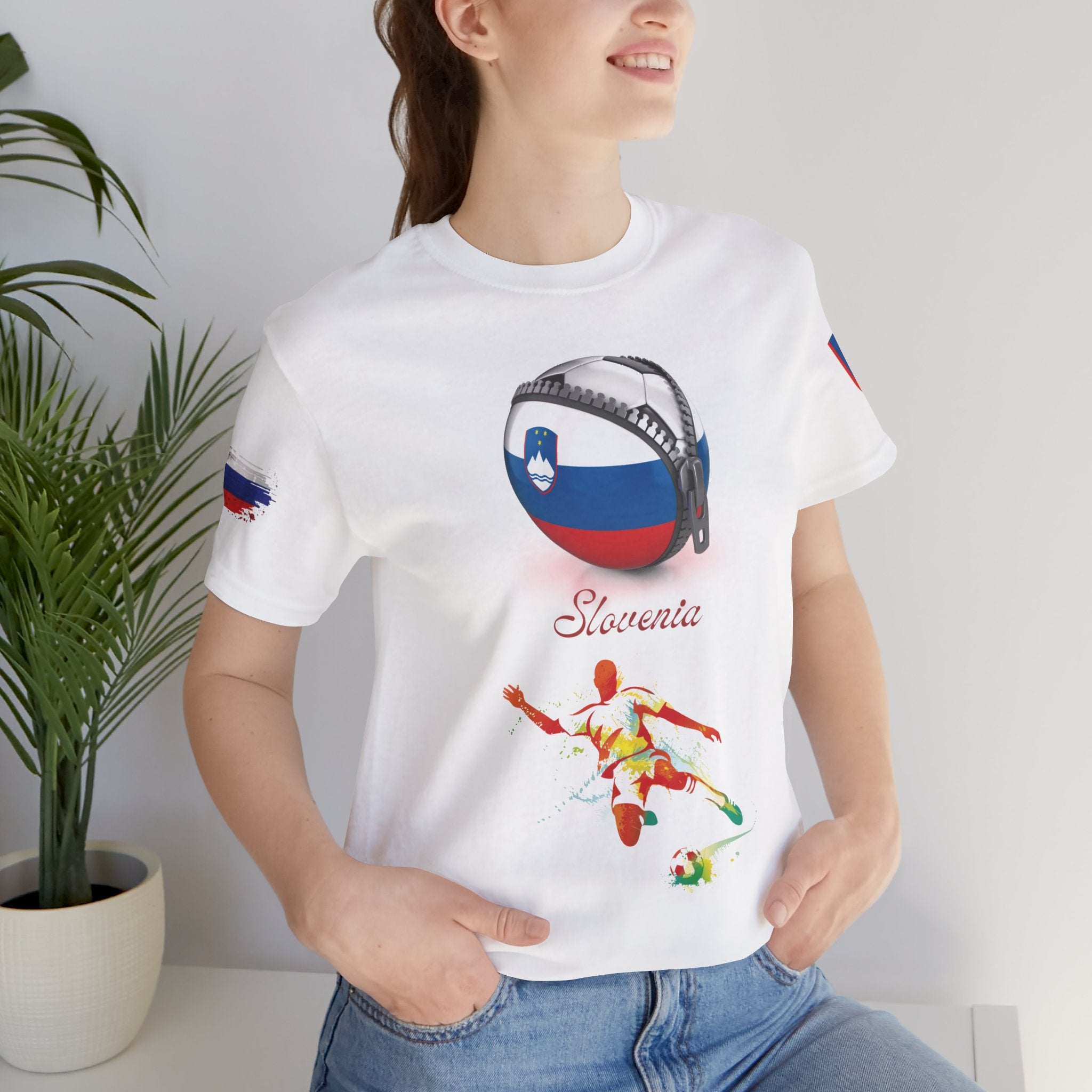 Slovenia Zipper Football Tee