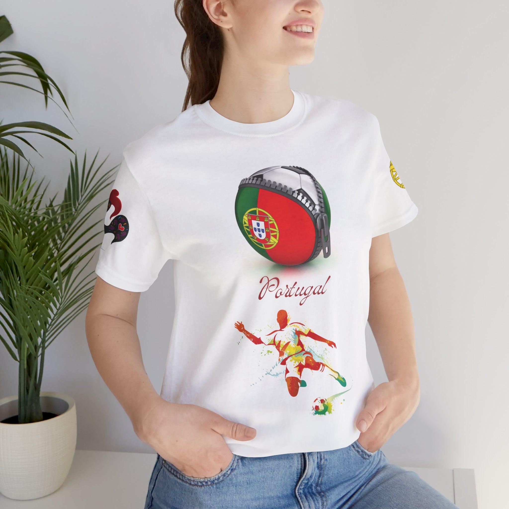 Portugal Zipper Football Tee