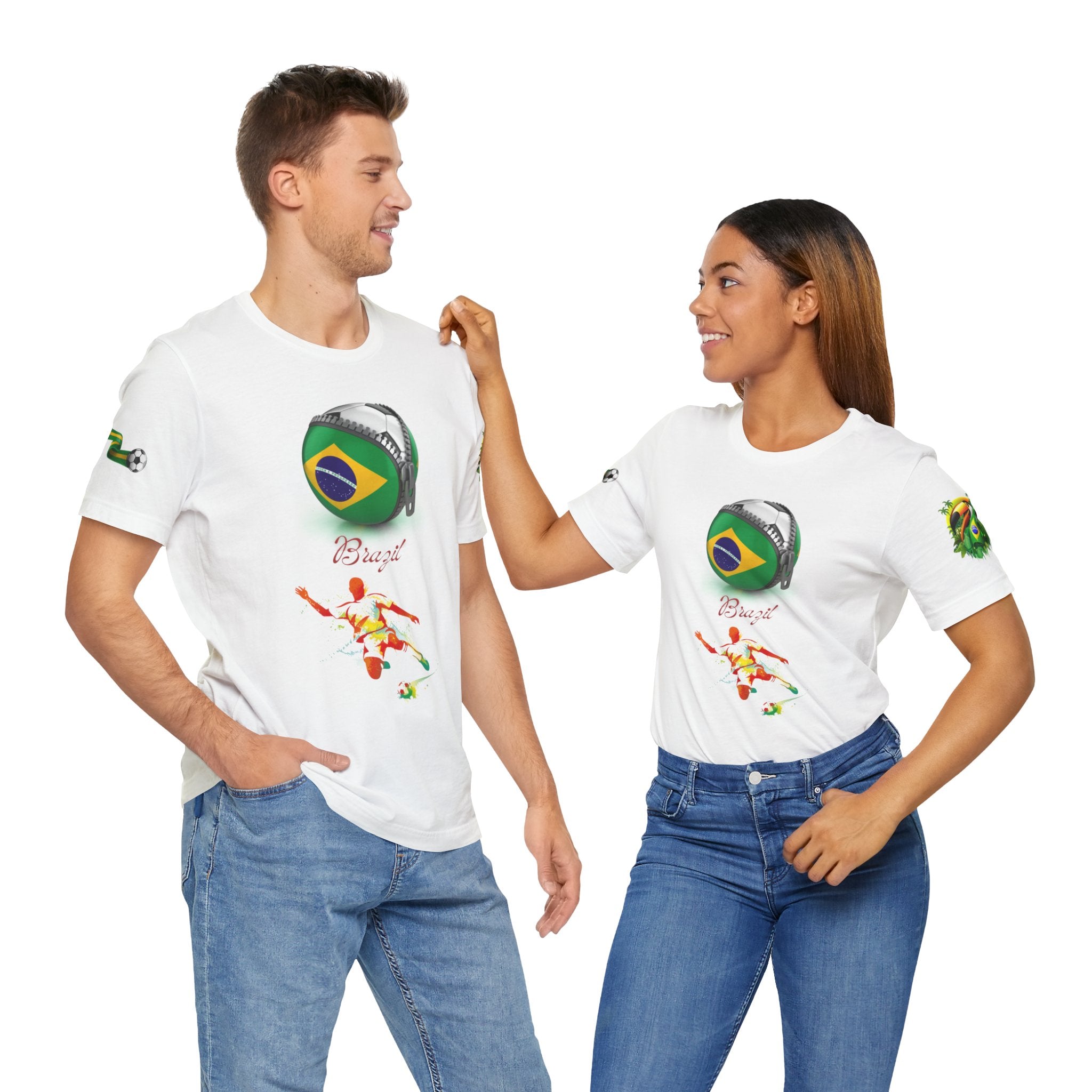 Brazil Zipper Football Tee