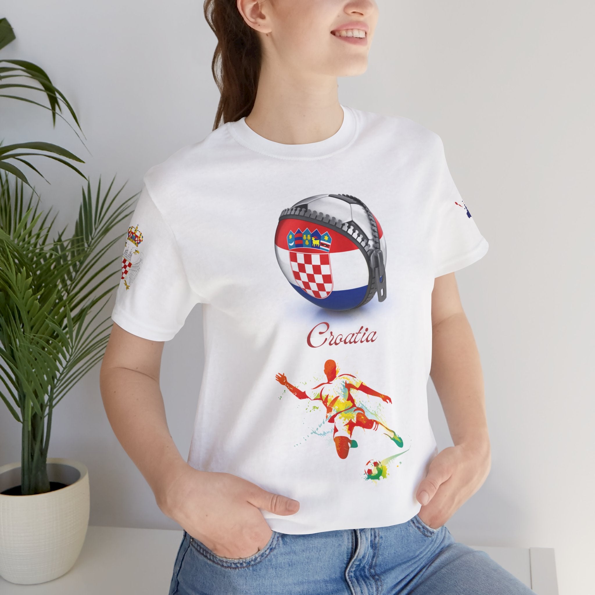 Croatia Zipper Football Tee