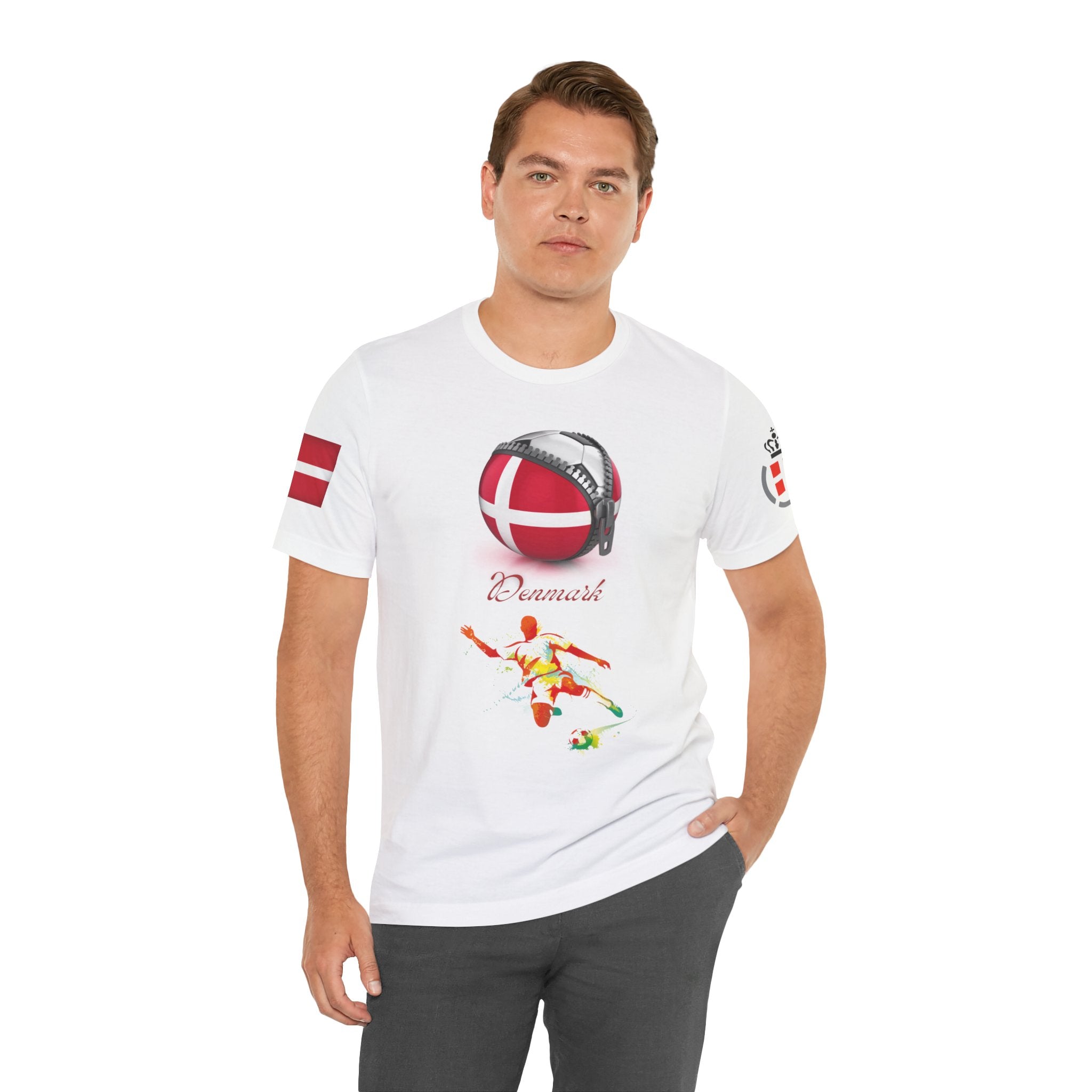 Denmark Zipper Football Tee