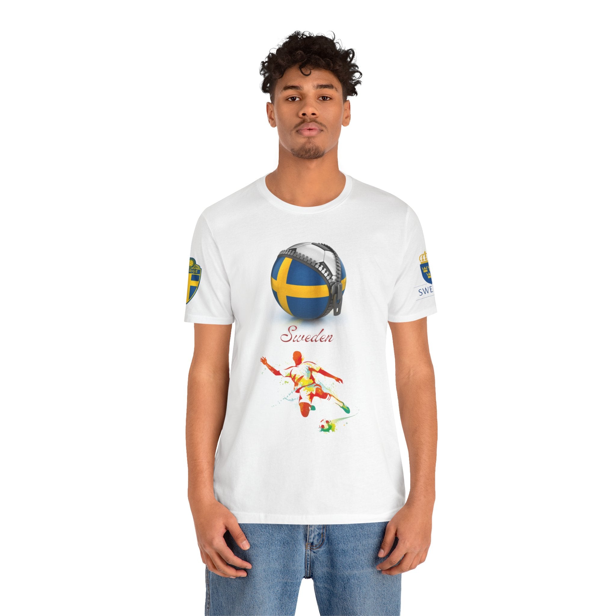 Sweden Zipper Football Tee