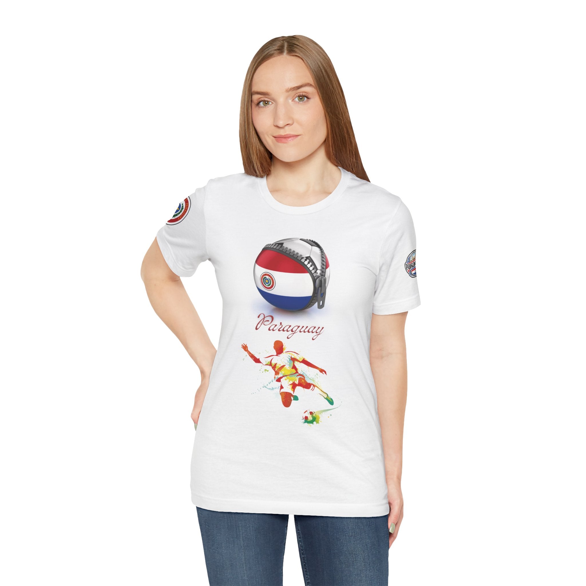 Paraguay Zipper Football Tee