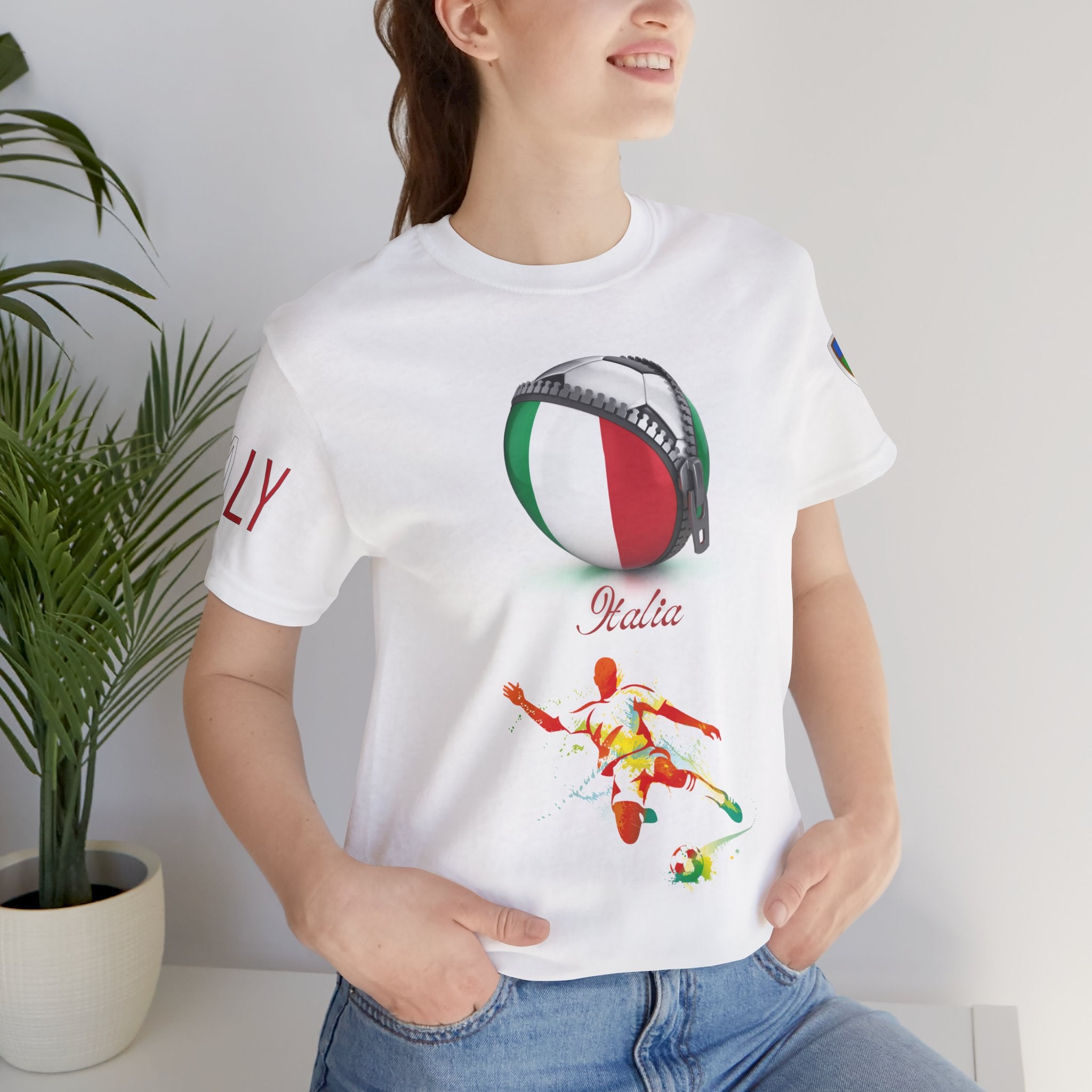 Italy Zipper Football Tee