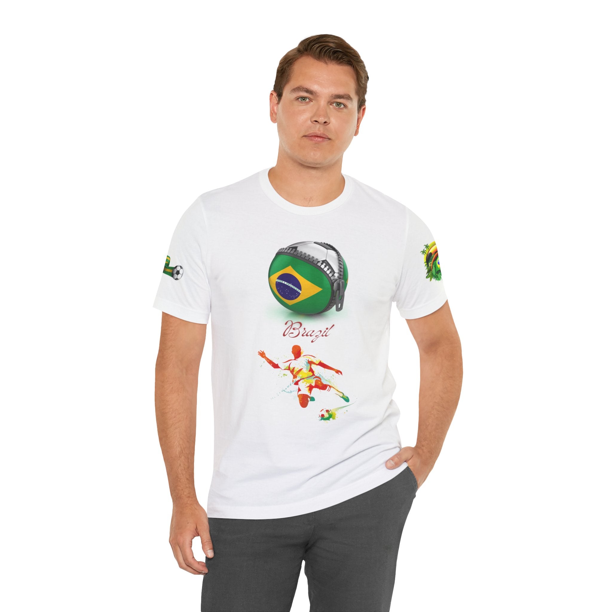 Brazil Zipper Football Tee