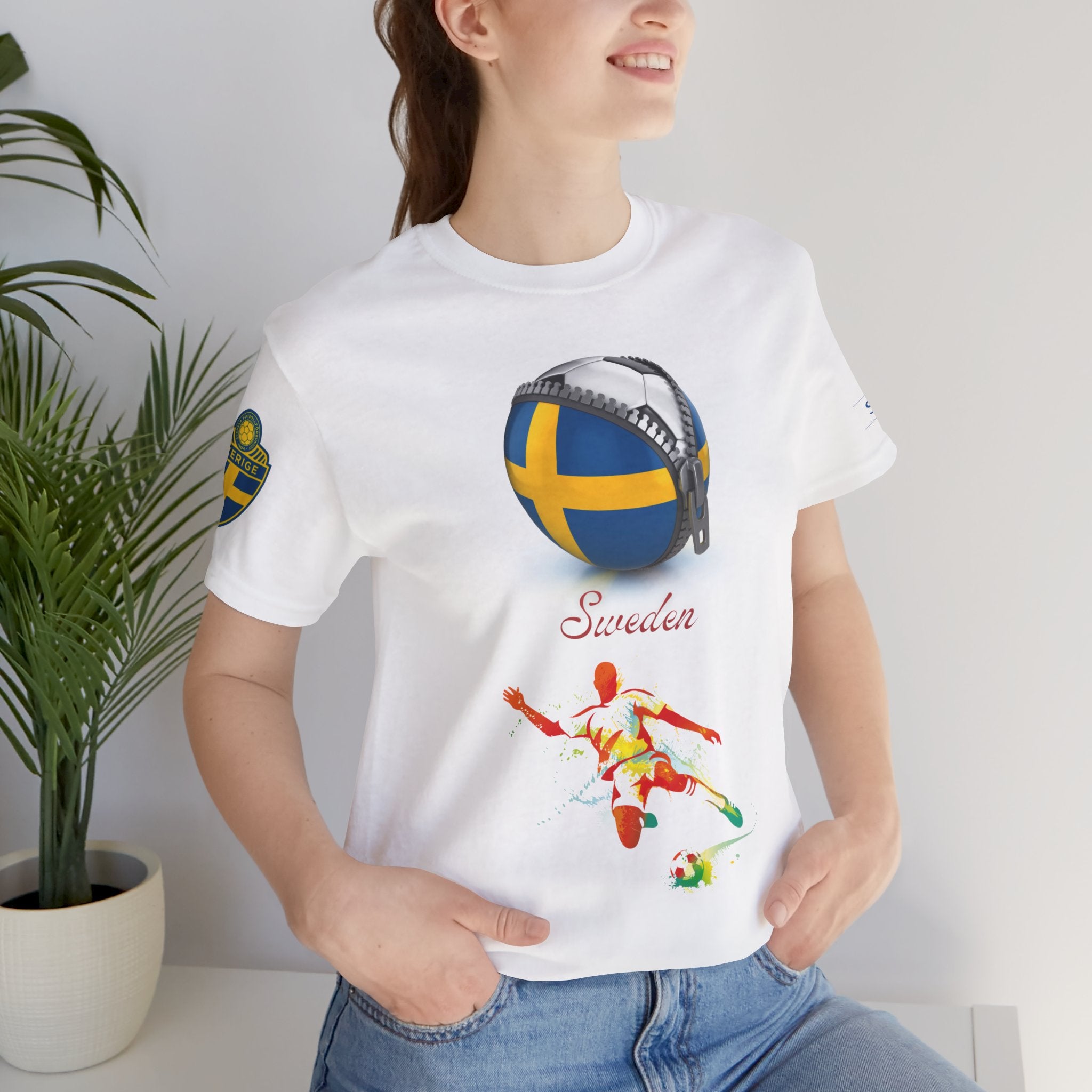 Sweden Zipper Football Tee