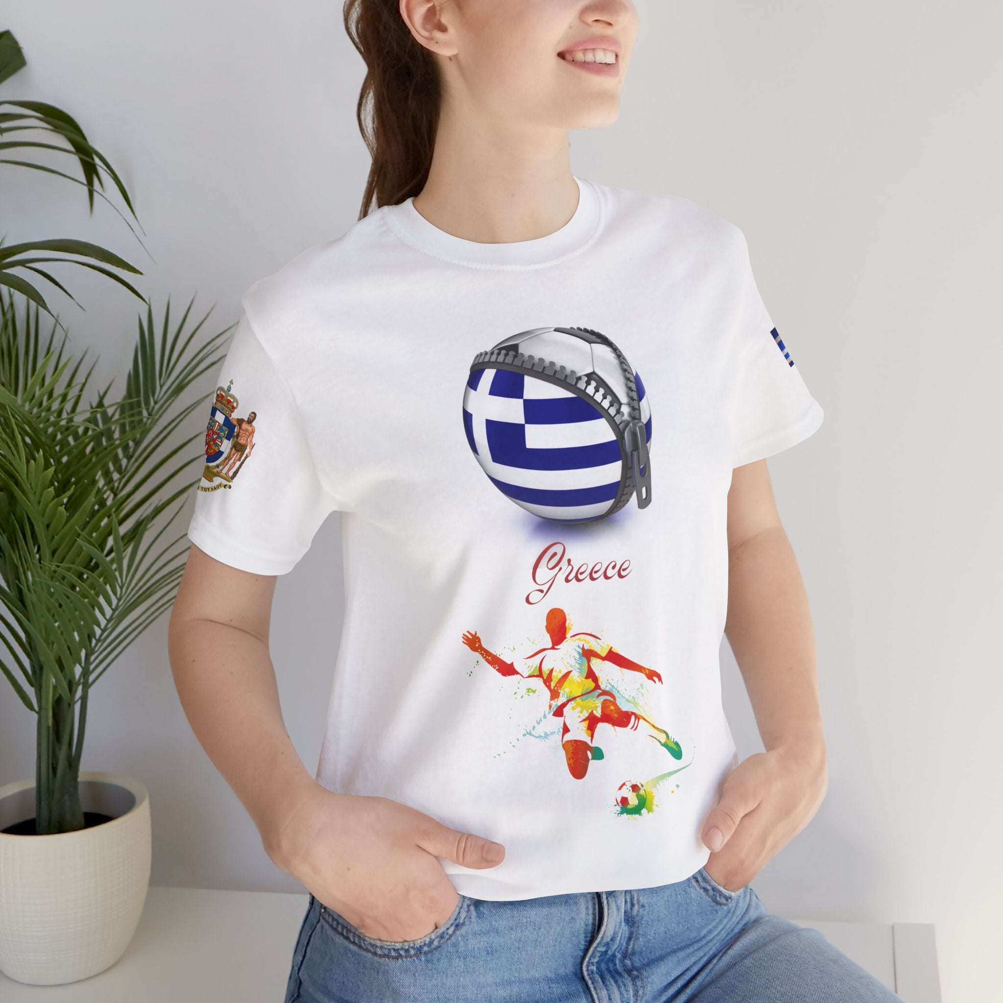 Greece Zipper Football Tee