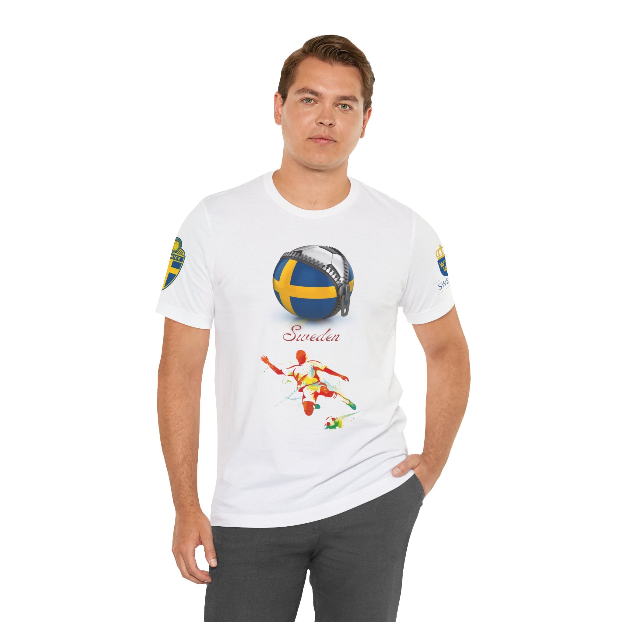 Sweden Zipper Football Tee