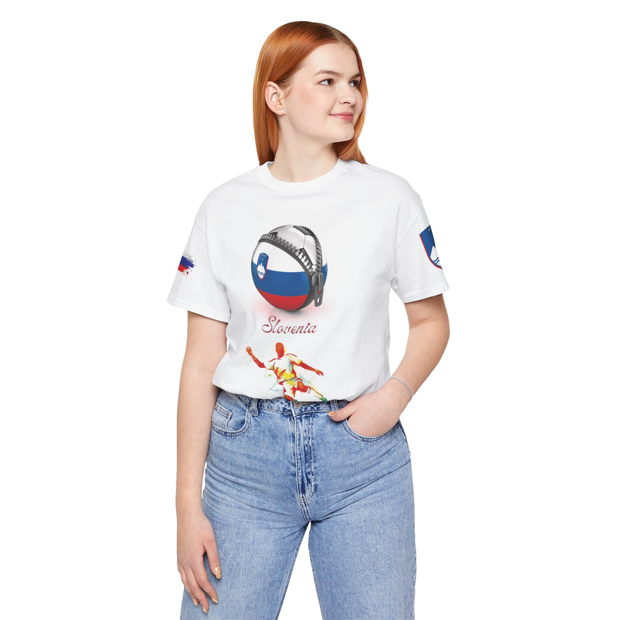 Slovenia Zipper Football Tee