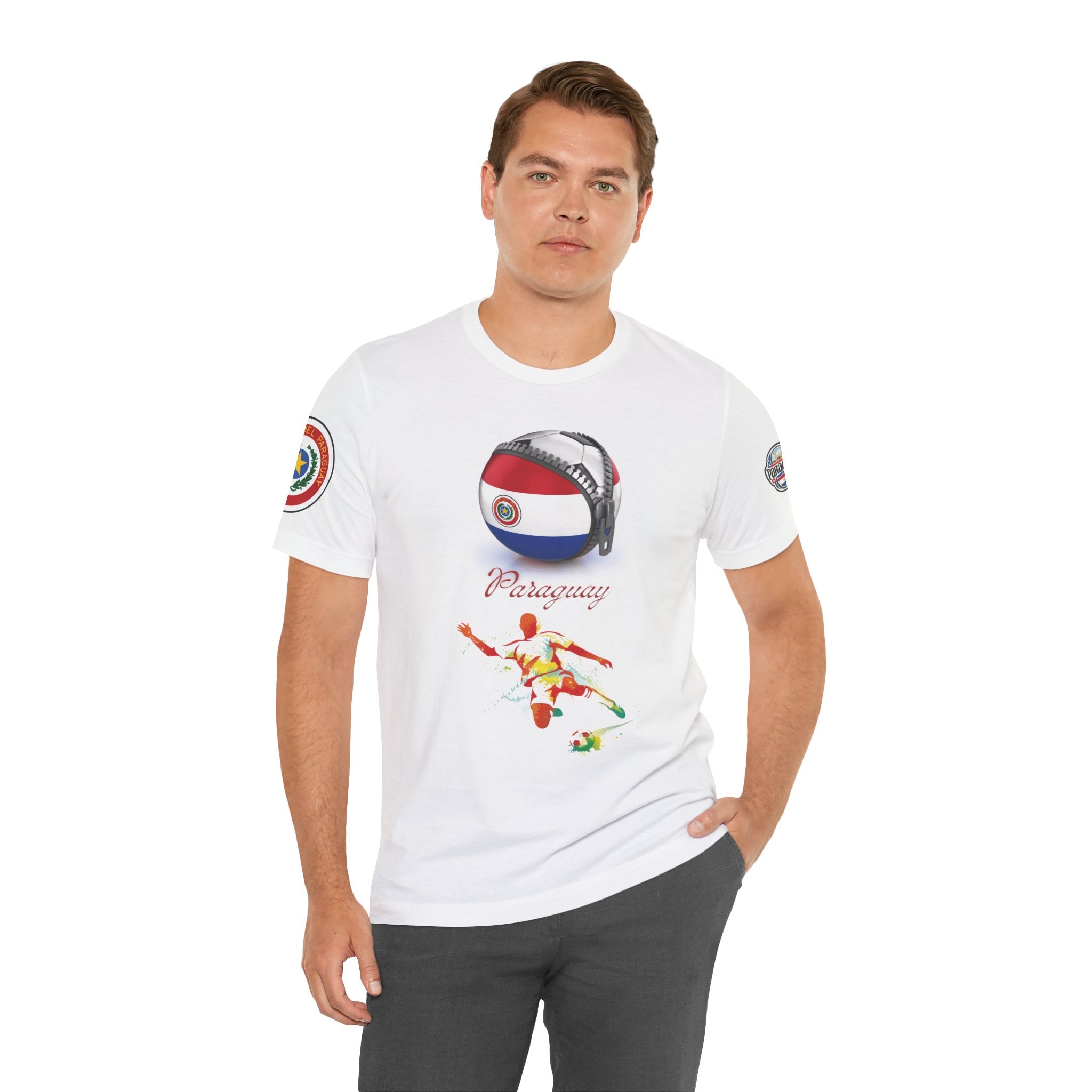 Paraguay Zipper Football Tee