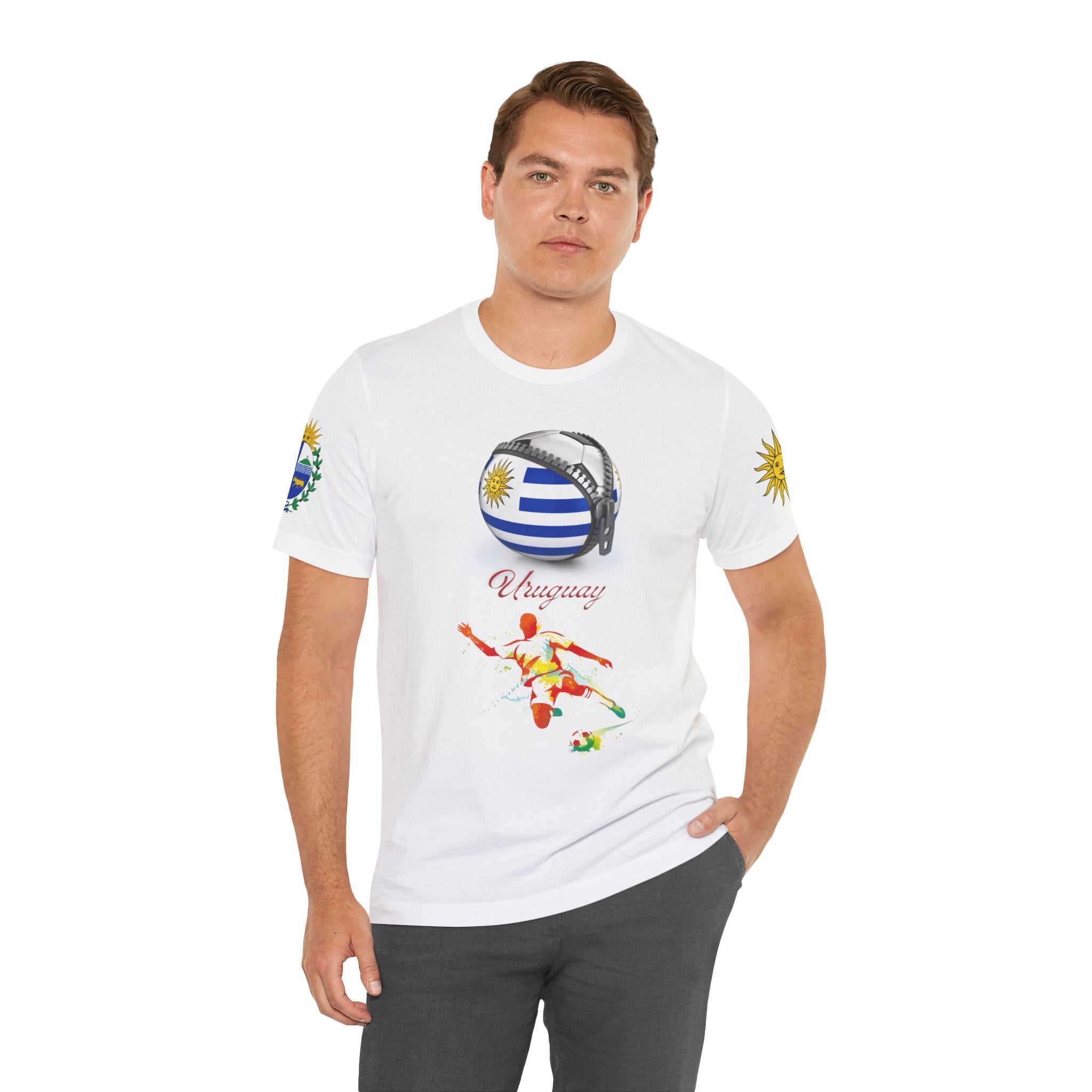 Uruguay Zipper Football Tee