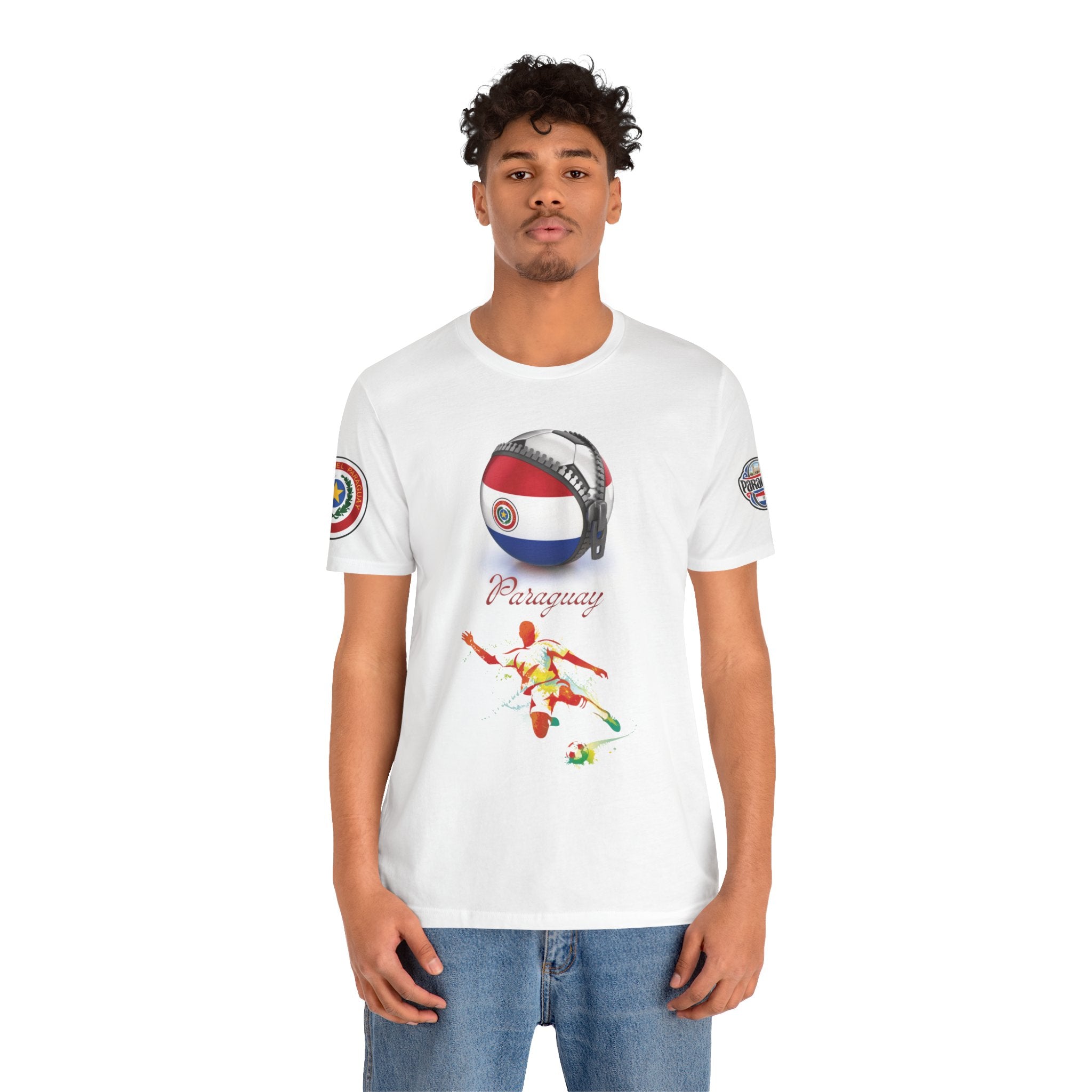 Paraguay Zipper Football Tee