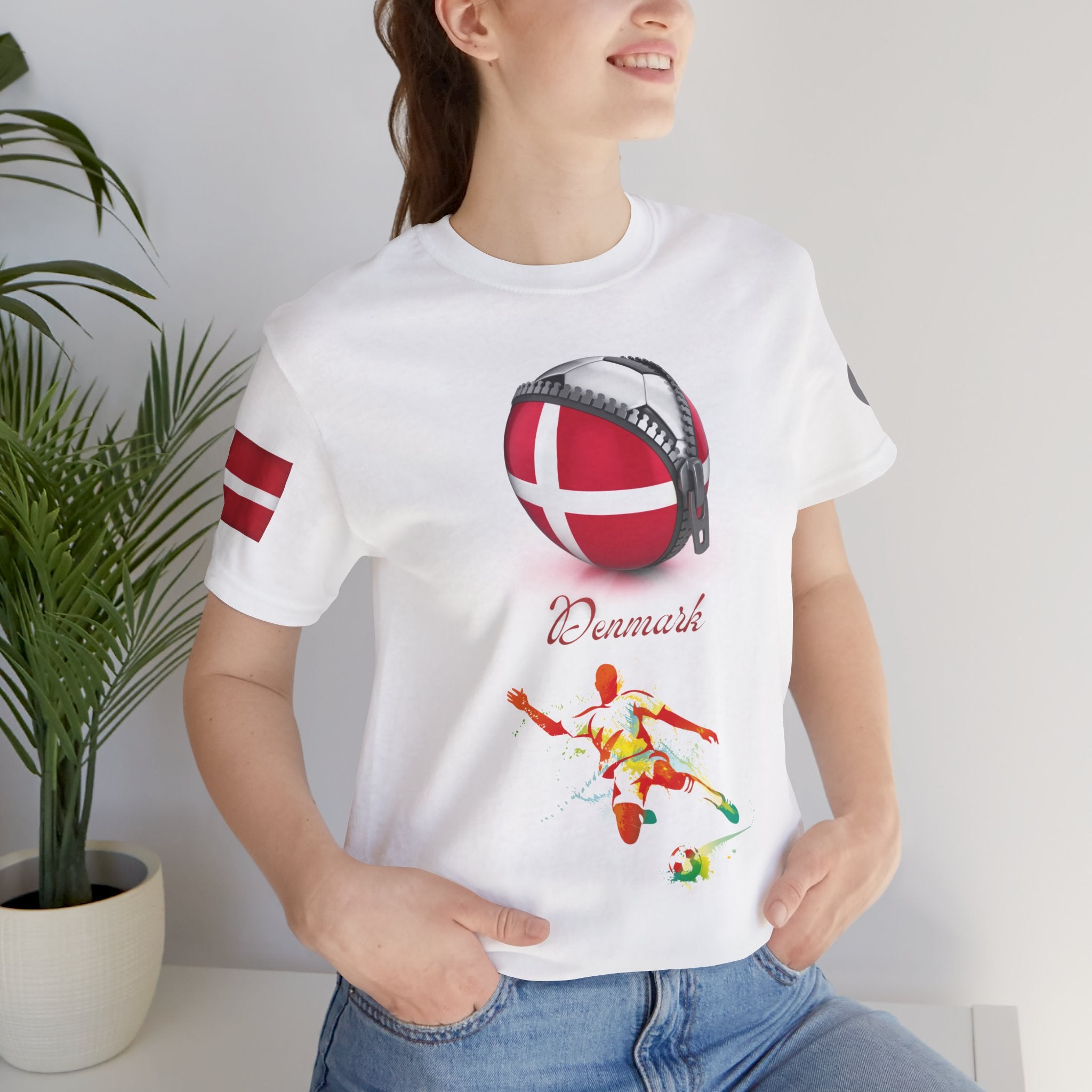 Denmark Zipper Football Tee