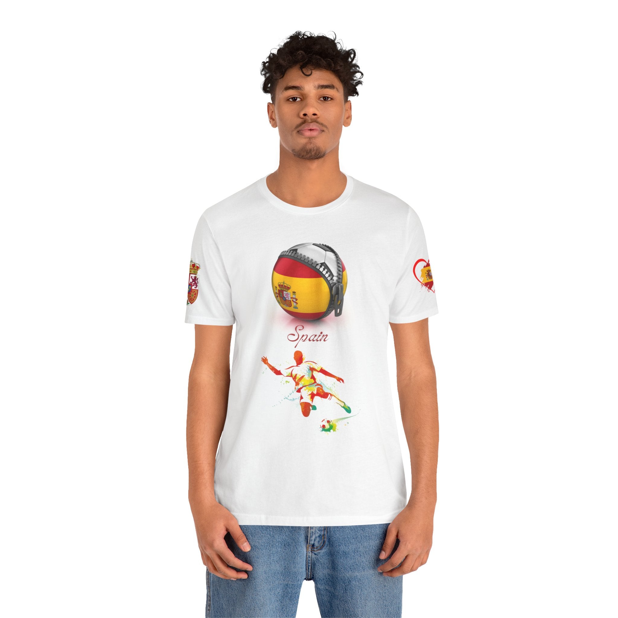 Spain Zipper Football Tee