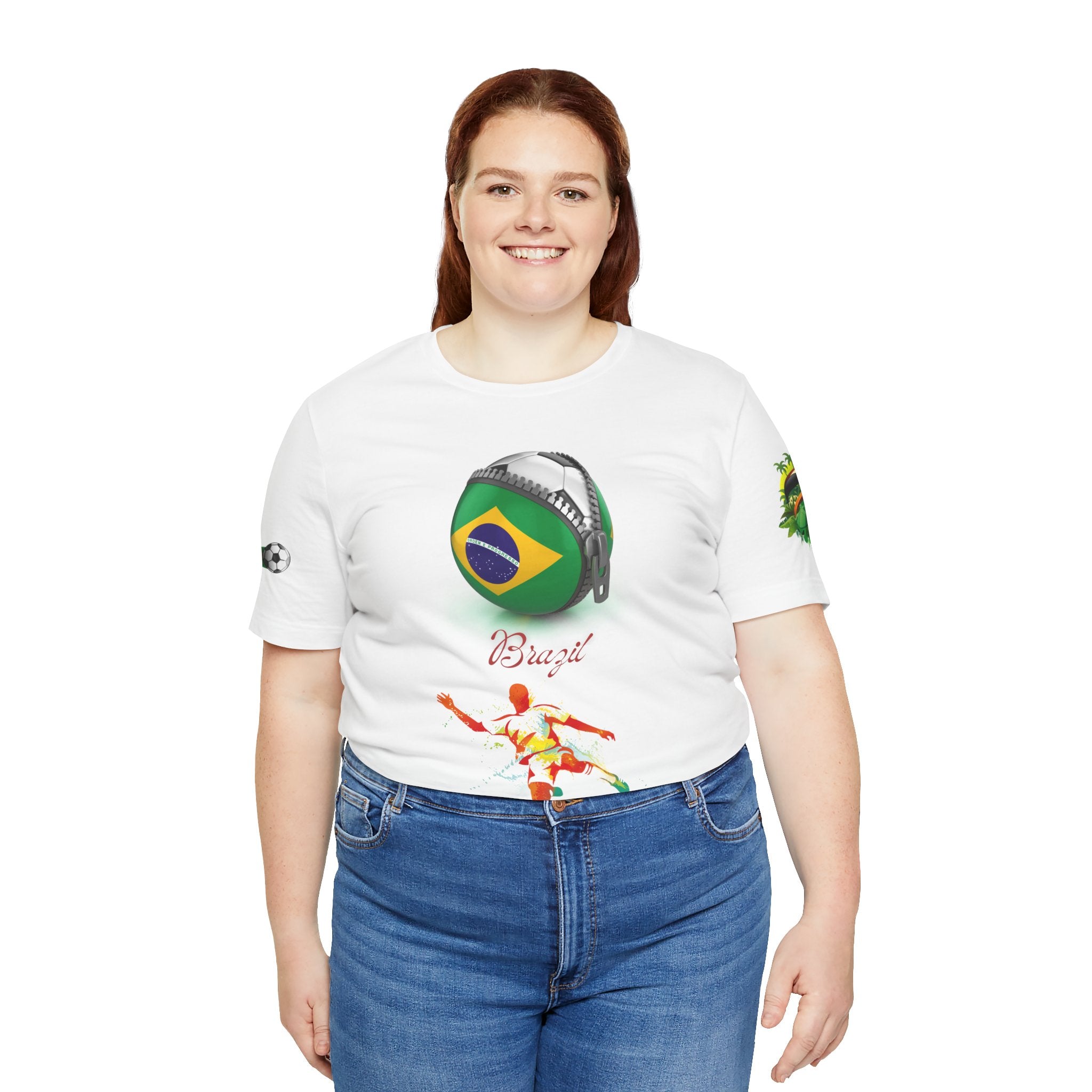 Brazil Zipper Football Tee