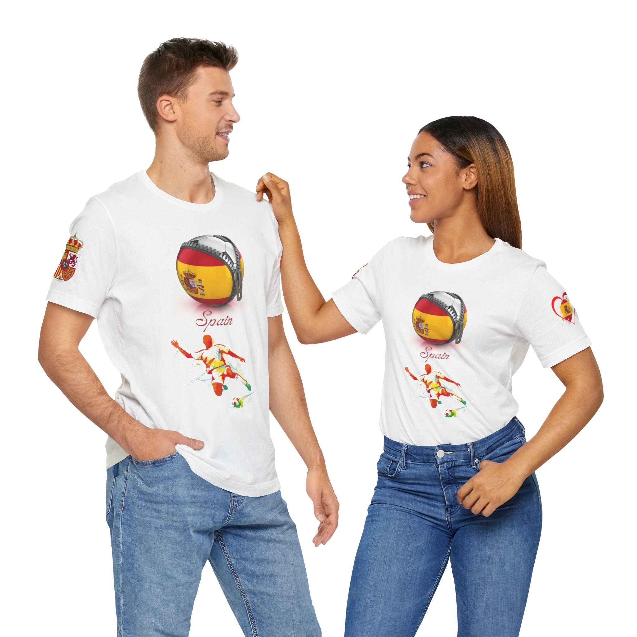 Spain Zipper Football Tee