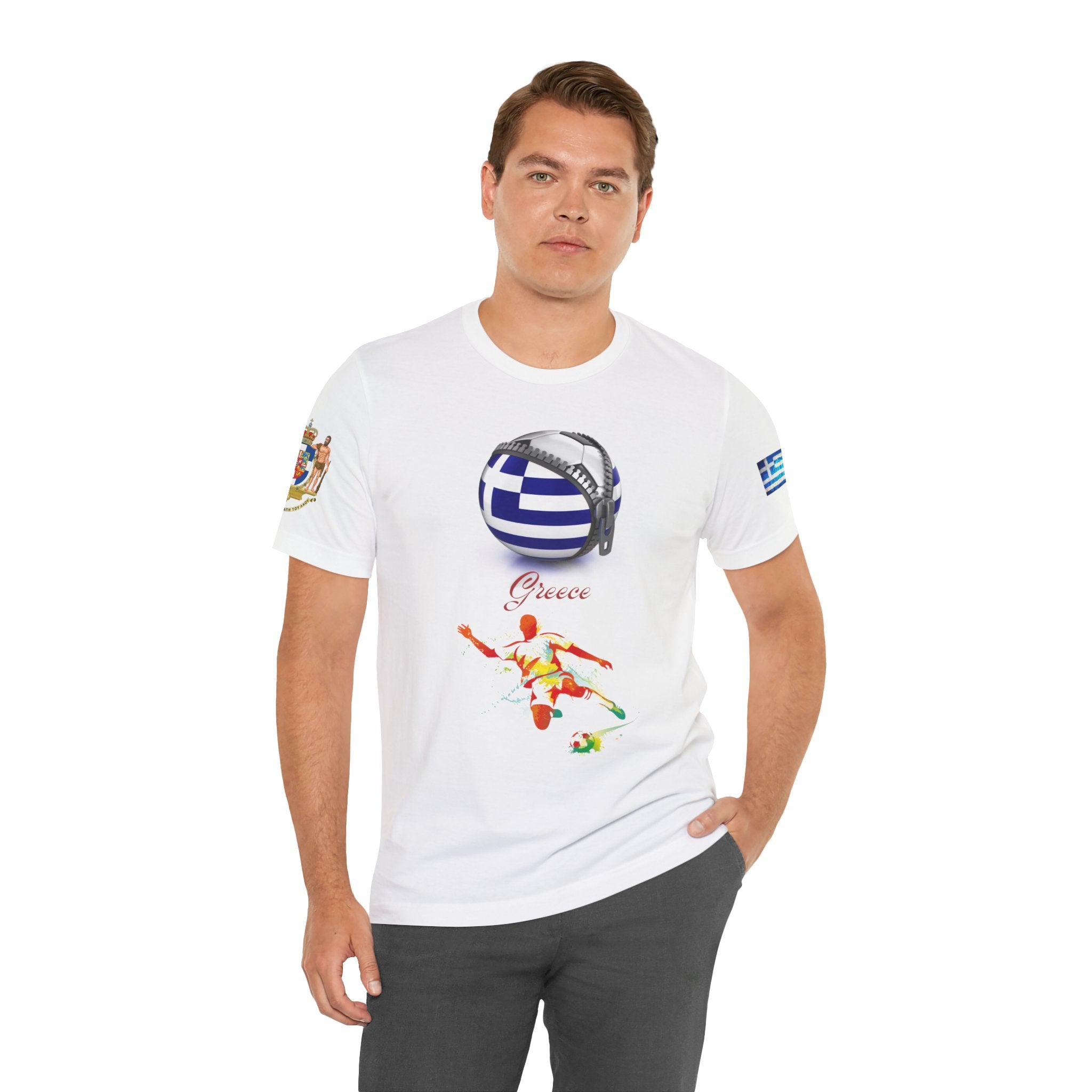 Greece Zipper Football Tee