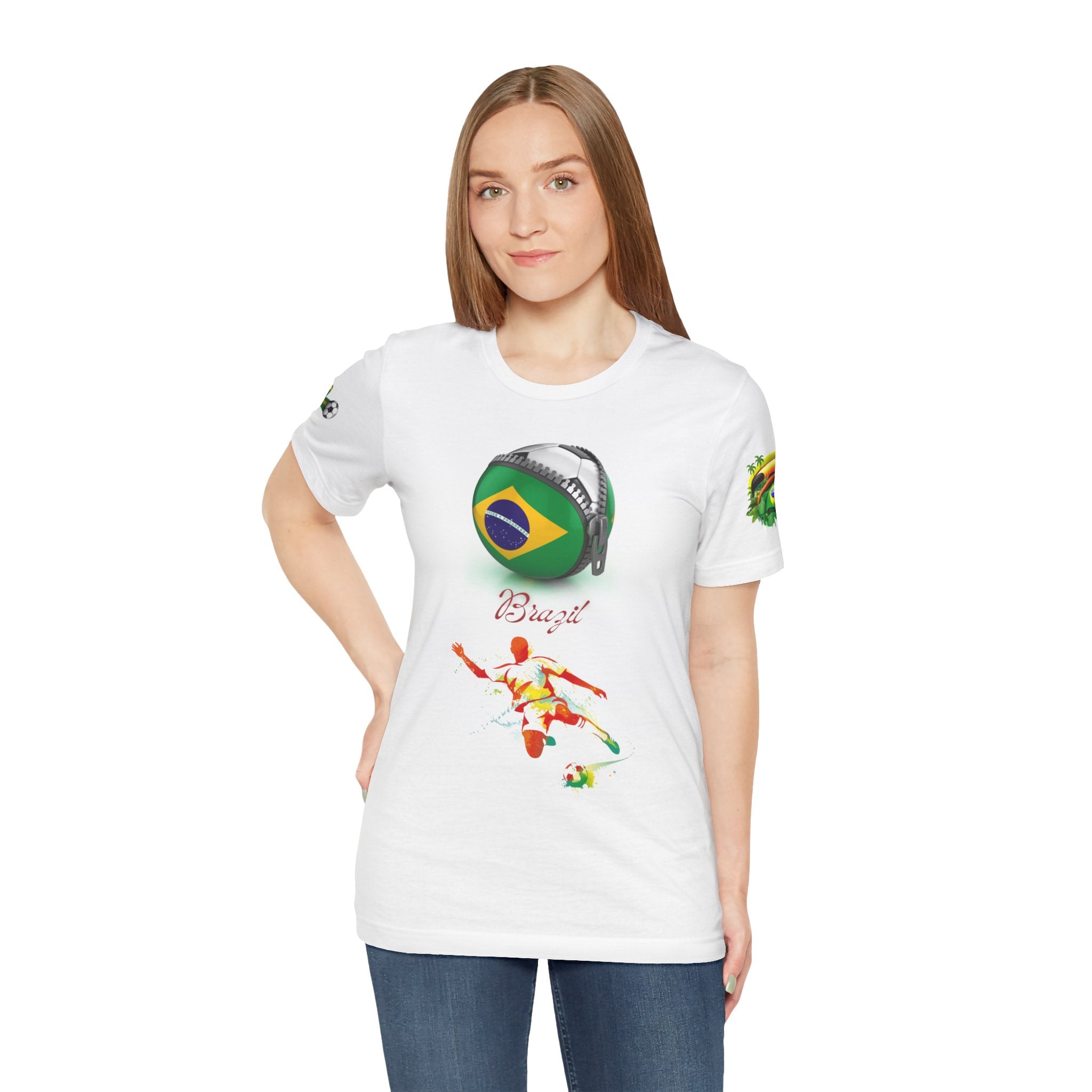 Brazil Zipper Football Tee