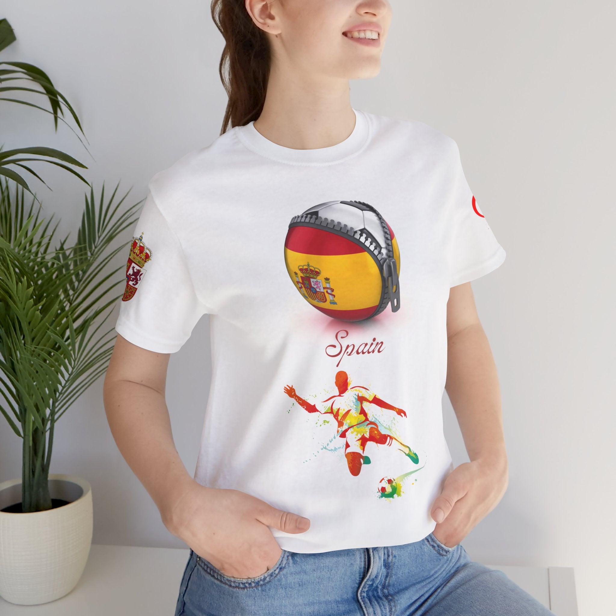 Spain Zipper Football Tee