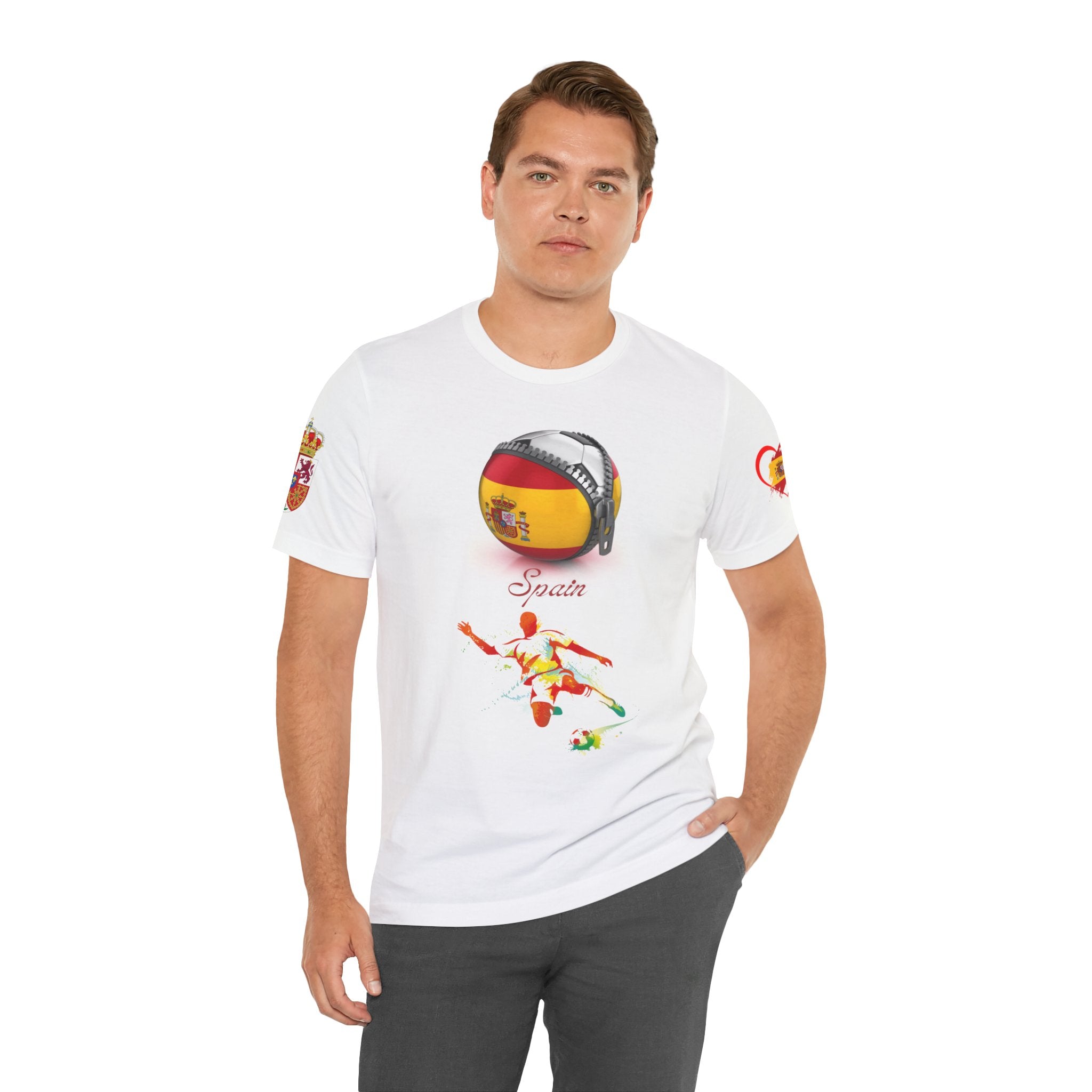 Spain Zipper Football Tee