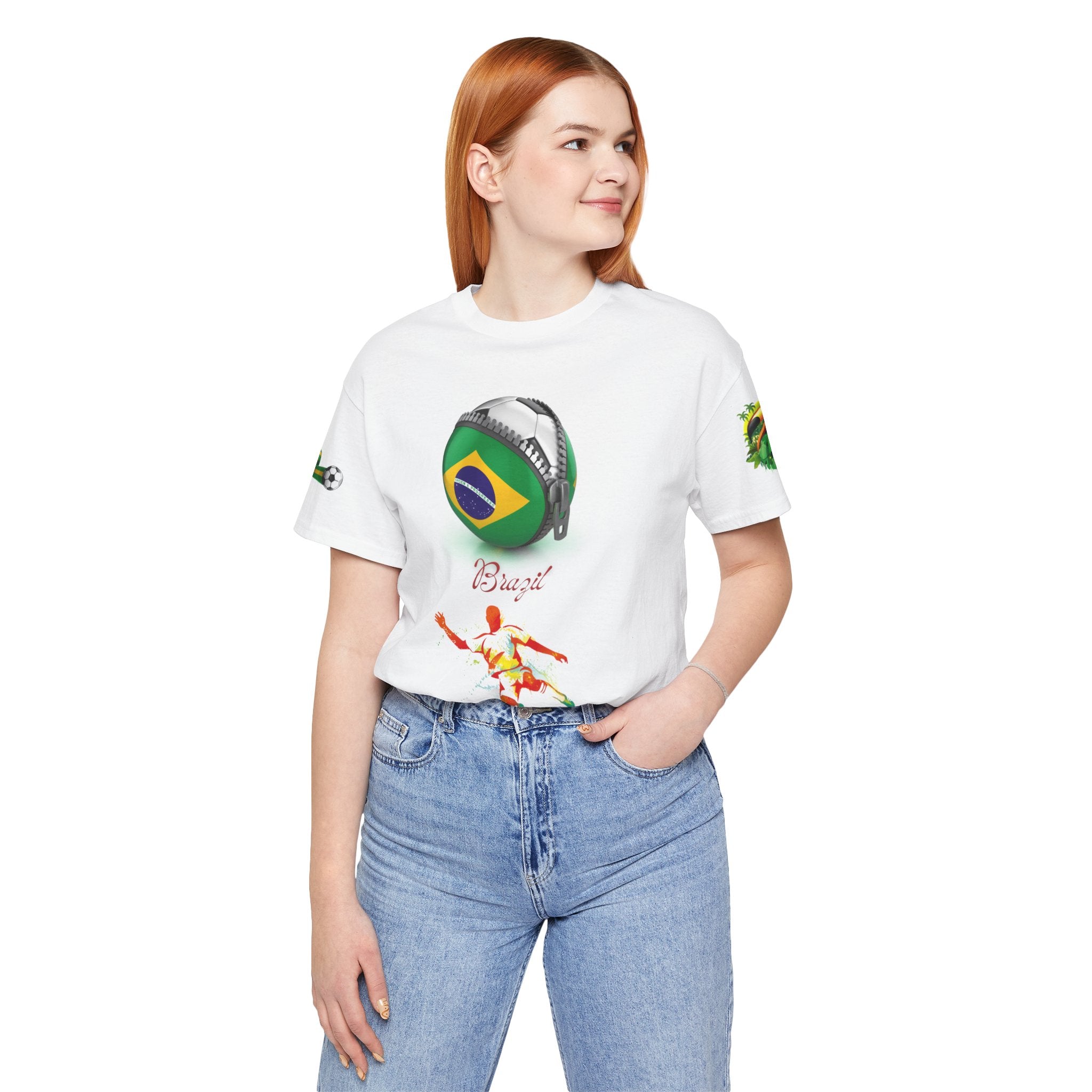 Brazil Zipper Football Tee